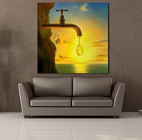 Resim Musluk Kanvas Tablo 140x140cm 
