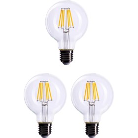 Resim Neo Vista Şeffaf Cam G95 Rustik LED Filamentli Ampul 4W E27 Sarı Işık Dekoratif Vintage Aydınlatma 