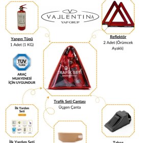 Resim Vallentina Trafik Seti-Ilkyardım Seti (Tüvtürk Araç Muayene Uyumlu)Full Paket 