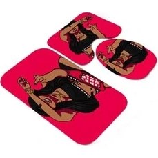 Resim Xinhang 4-Piece Setsexy Amerikan Kadın Duş Perdesi Ev Dekor Duş Perdesi Seti Tuvalet Kapağı Banyo Perdeleri 180 * 180 Cm (Yurt Dışından) 