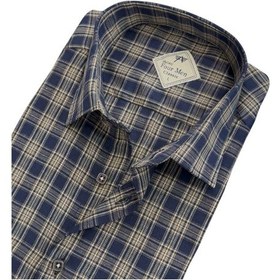 Resim Linen Keten Klasik %100 Cotton Uzun Kollu Terletmeyen İki Cepli Kapaklı Mavi Gömlek Regular Kalıp -10232 Mavi 