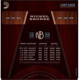Resim Daddario NB1253 Akustik Gitar Tel Seti | Nickel Bronze, .012-.053 
