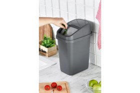 Resim Şık 5 Lt Siyah Çöp Kovası - Mutfak, Banyo, Tuvalet Için Kullanışlı 