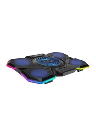 Resim Addison Rampage Ad-rc13 Bellatrıx Siyah 5 Fan 2 Usb Rgb Işıklı 15"-17" Notebook Soğutucu Stand 