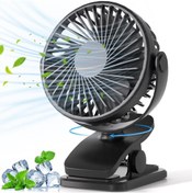 Resim ROBEVE Masaüstü Şarjlı Klipsli 360 Derece Dönebilen Fan Vantilatör Şarjlı Soğutucu Klima Fan Tutacaklı Fan 