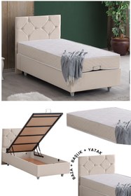 Resim Setay Glamis Tek Kişilik Baza Başlık Letto Yatak Seti 