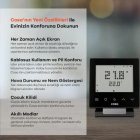 Resim Mabeyn Akıllı Oda Termostatı Kablosuz Kombi Kontrolü V5 Wi-Fi 