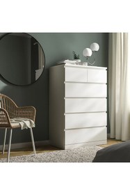 Resim IKEA MALM Beyaz Renk 80x123 cm 6 Çekmeceli Şifonyer 