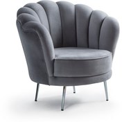 Resim Bilgin Design Gümüş Metal Ayak Gri Papatya Berjer 