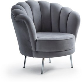 Resim Bilgin Design Gümüş Metal Ayak Gri Papatya Berjer 