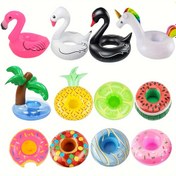 Resim 4'lü Şişme İçecek Tutucuları, Flamingo, Siyah Kuğu, Palmiye Ağacı, Donut Yüzer - Havuz Partileri, Kutlamalar İçin PVC Bardak Altlıkları, Şarj Edilmez, 14 Yaş ve Üzeri İçin Uygundur 
