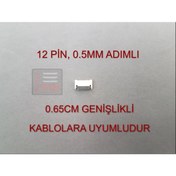 Resim FFC 12 Pin 0.5mm Adımlı Flex Kablo Sabitleyici Konnektör Soketi Sabitleme Fleks Bağlama Aparatı 