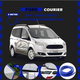 Resim Ford Courier Oto Araç Kapı Koruma Fitili 5metre Parlak Mavi Renk 