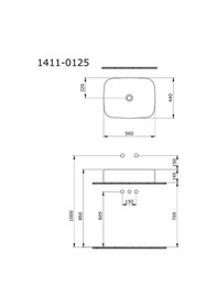 Resim Bocchi New Age Tezgah Üstü Lavabo 55 Cm - 1411-001-0125 Beyaz 