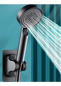 Resim 5 Fonksiyon Siyah Duş Başlığı Kendinden Yapışkanlı Duş Askısı 1,5 Beyaz 