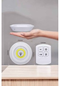 Resim Led Lamba 3'lü Uzaktan Kumandalı Yapışkanlı Beyaz Işık 