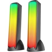 Resim Mikado MD-183 2.0 3W-2 Bluetooth Siyah RGB Aydınlatmalı USB + 3.5mm USB 5V Speaker Hoparlör 