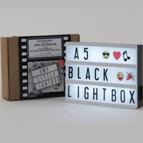 Resim A5 Boyutunda Masa ve Gece Lambası Işıklı Yazı Panosu Lightbox Led Işık Lamba Aydınlatma 96 Adet Harf Rakam ve Sembolleri ile 