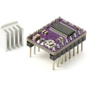 Resim DRV8825 Step Motor Sürücü Modül + Soğutucu 32 Adım 1.5A 3D Yazıcı Robot CNC Reprap MKS GEN Ramps Prusa Mendel Ultimaker 