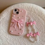 Resim Pembe İnci Kurdeleli Telefon Kılıfı, Yumuşak Kabuk ve Eşleşen Kurdele Bilekliği, Apple Iphone 11 11Promax 12 12Promax 13 13Pro 13Promax 14 14Pro 14Plus 14Promax 15 15Pro 15Plus 15Promax 16 16Pro 16Plus 16Promax için 