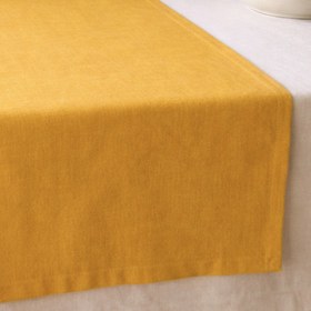 Resim Genoa Dokuma Keten Leke Tutmaz Runner 50x150 cm Safran - 50x150 cm 