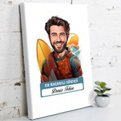 Resim Karikatürlü En Başarılı Erkek Sörfçü Kanvas Tablo 
