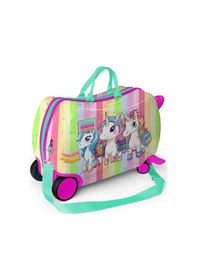 Resim Coral High Kids Renkli Unicorn Desenli Otur-çek Çocuk Valizi 16355 Çok Renkli 
