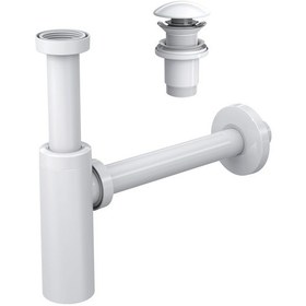 Resim Suera Moon Ayarlanabilir Lavabo Sifonu + Elixir Pop-up Set Mat Beyaz- Taşma Deliksiz 