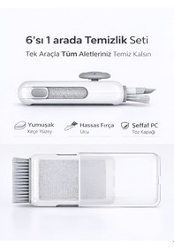 Resim Limited 6in1 Elektronik Temizleme Seti Laptop Tablet Klavye Kulaklık Office Temizlik Kiti Beyaz 