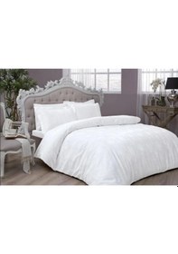 Resim Taç Çift Elegance Kişilik Jakarlı Saten Nevresim Takımı Brinley B Çok Renkli 