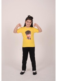 Resim Alm Atatürk Baskılı T-shirt SARI 