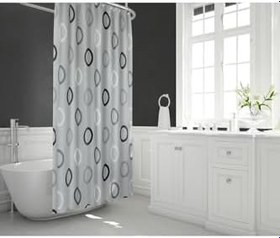 Resim Tropik Home 180x200 Cm Banyo Perdesi Tek Kanat Banyo Duş Perdesi-12 Adet C Halka Hediyeli Küvet Perdesi 