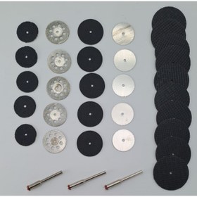 Resim Depolife Gravür Makine için 33lü Disk Disk Seti Taşlama Kesme Zımparalama Elmaslı Disk Metal Plastik Ahşap 