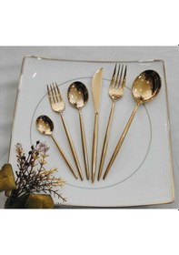 Resim Fırat Gold Titanyum Çatal Kaşık Seti 36 Parça Gold 