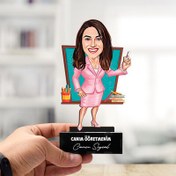 Resim Dersleri Sevilen Kadın Öğretmen Karikatürlü Biblo 
