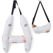 Resim Baş Desteği İle H Şeklinde Araba Uyku Yastığı Araba Koltuğu Desteği İç Bej Ayı 