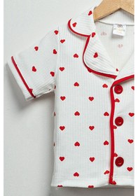 Resim Vavbaby Minik Kalpli Kız Bebek Yazlık Pijama Takımı Beyaz 