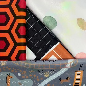 Resim Halı Vagonu HV326 Pembe Bulutlu Desen Çocuk Odası Kadife Kumaş Fon Perde - 70x300 / Çift Kanat 