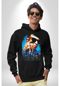 Resim Daddy Yanke Kadın Erkek Siyah Kapüşonlu Sweatshirt Hoodie Siyah 