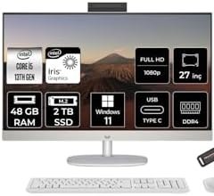 Resim HP 27-CR0009NT i5 1335U 48GB 2TB SSD Intel Graphics 27" FHD IPS W11H All In One PC Beyaz & PER4 