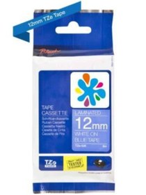 Resim Brother TZe-535 12mm Mavi üzerine Beyaz Muadil Etiket 