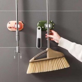 Resim Paspas Süpürge Fırça Ve Mop Askısı Sap Tutucu Mutfak Banyo Askı 