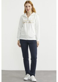 Resim Fermuarlı Oversize Eşofman Takım - Ekru Ekru 