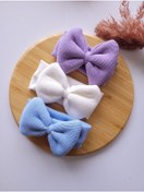 Resim SeherBebeButik Kız Bebek & Çocuk Fiyonklu Bandana 3'lü Set 