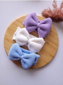 Resim SeherBebeButik Kız Bebek & Çocuk Fiyonklu Bandana 3'lü Set 