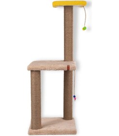 Resim 82 Cm Krem Iki Katlı Kedi Tırmalama Tahtası Catnipli Tırmalama Tahtası Minder Yüzey Minder Yüzey 