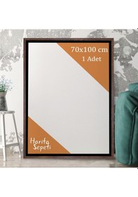Resim Kahverengi Çerçeveli Tuval 70 x 100 CM Yatay & Dikey Profesyonel %100 Pamuk Boş Tablo 
