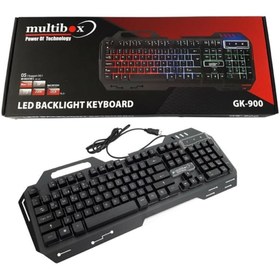 Resim Multıbox Gk-900 Usb Q Oyuncu Klavyesi Rgb Işıklı Metal Kasa 