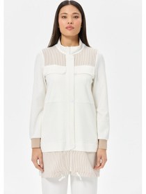 Resim Esswaap Gofre Kumaş Garnili Giy Çık Ekru Ekru 