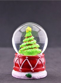 Resim Sevgiliye Yeni Yıl Hediyesi 2025 Yeni Yıl Çam Ağacı Temalı Mini Boy Işıklı Kar Küresi 6.5 Cm 